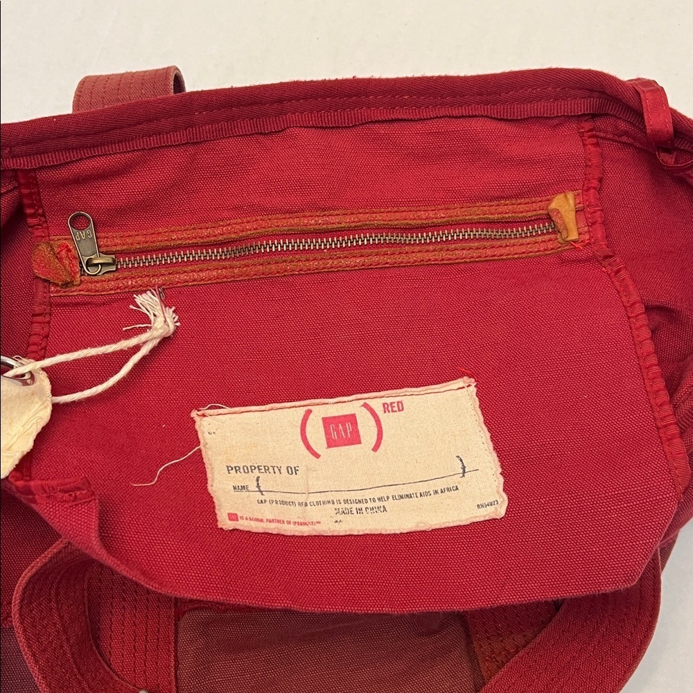 GAP COTTON/HEMP RED LARGE TOTE BAG - Picture 12 of 16